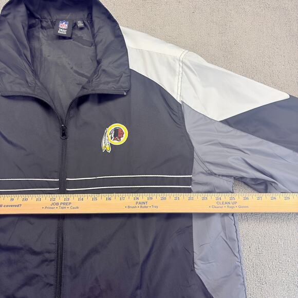 VTG Washington Redskins Windbreaker Men's XL Black Full Zip Sports Illustrated - Picture 6 of 10